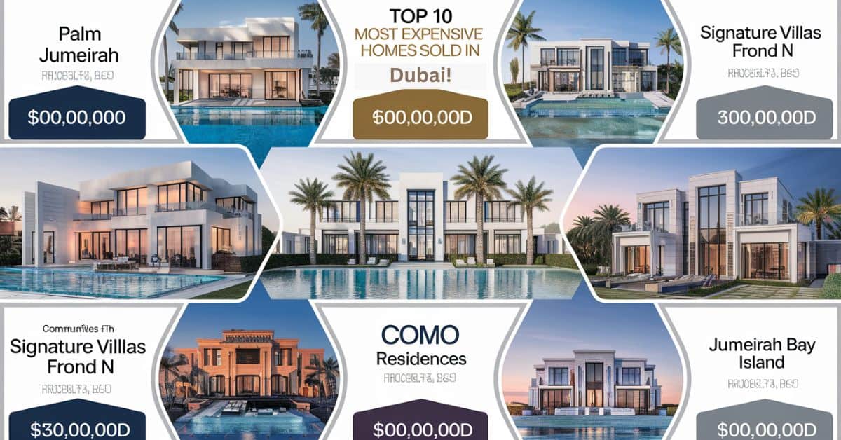 The Ten Most Expensive Homes Sold in Dubai!